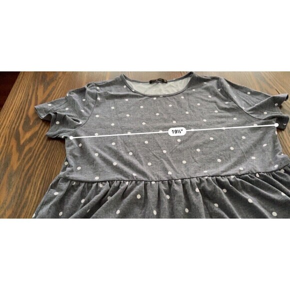 Raglan Dress Blue with white polka dot Women’s size XL Swing Comfy Tiered - Picture 7 of 14